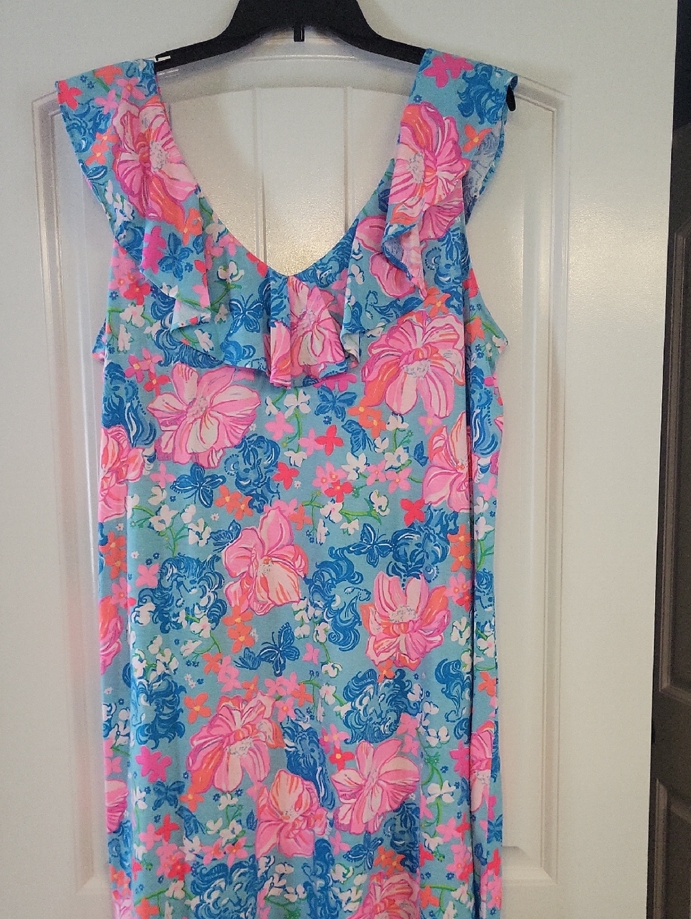 Lilly Pulitzer Floral Ruffle Sundress in Blue, Pink, Green